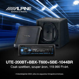 ALPINE UTE-200BT + BBX-T600 + SBE-1044BR autóhifi szett